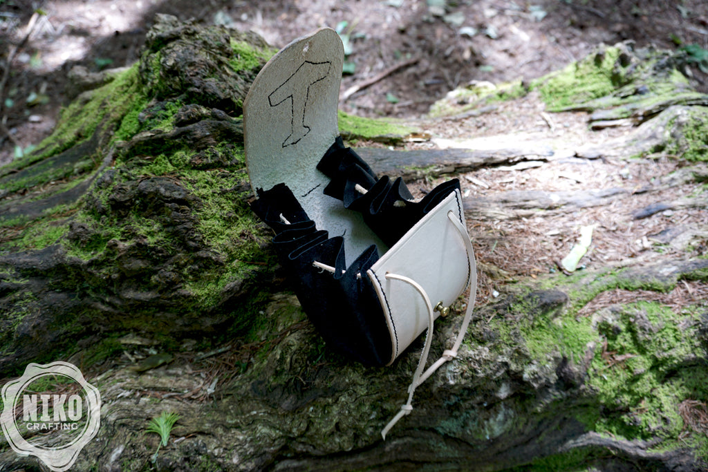 Handmade Viking Leather Belt Pouch with "Mjolnir - Thor's Hammer" - Medieval Hip-bag