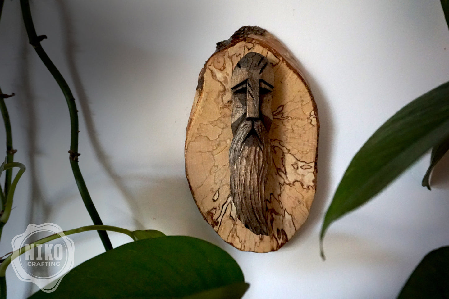 Hand-Carved Viking Wall Art - Rustic Decoration - Handmade Personalised Gift