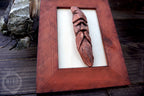 Hand Carved Viking in Frame - Personalized Rustic Home Decoration – Handmade Wal Art - Red/Brown