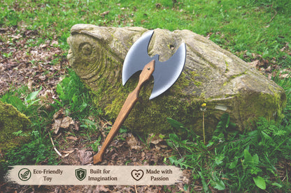 Wooden Two-Sided Wooden Axe – Handmade Toy, Personalised Gift.