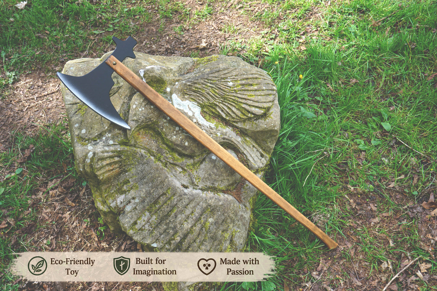 Wooden Medieval Toy Battle Axe – Viking Personalised, Unique Gift.