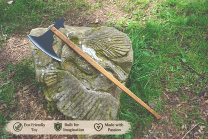 Wooden Medieval Toy Battle Axe – Viking Personalised, Unique Gift.