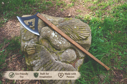 Wooden Viking Toy Battle Axe: Gotland - Personalised, Unique Gift.