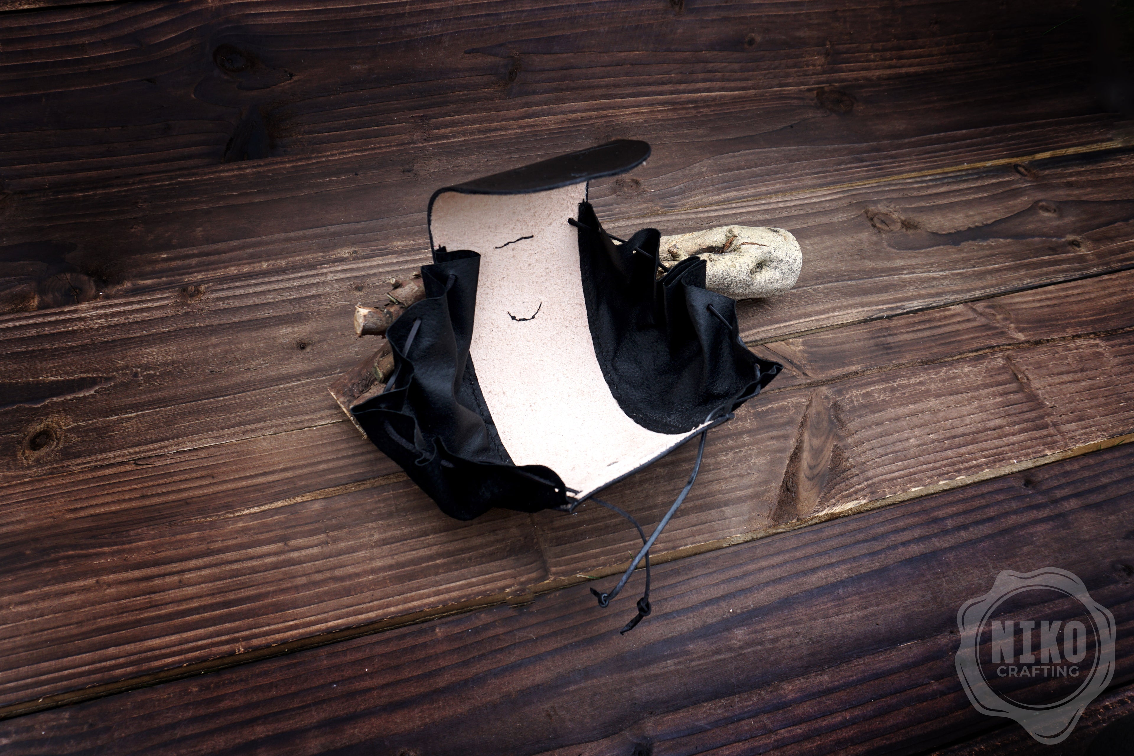 Handmade Leather Belt Pouch: Goth - Personalized Full Grain Leather. Gothic Hip-Bag