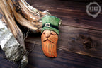 Hand-Carved Wooden Leprechaun, gnome - Personalized Hanging Home Decoration