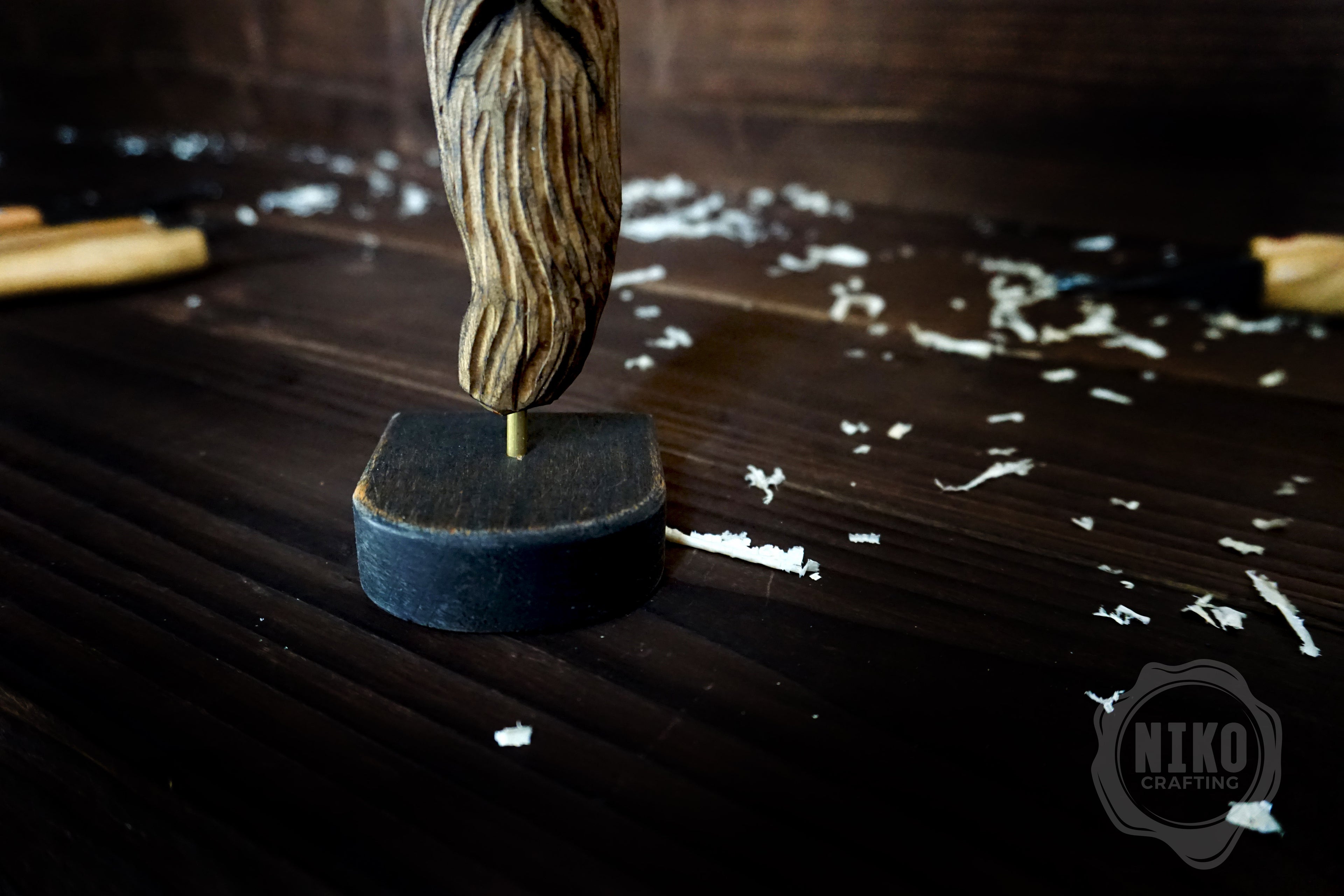 Hand-Carved Bearded Viking- Whittled Standing Figurine. Personalised Bearded man