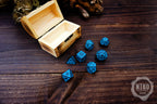 DnD Dice in Wooden Box - Pyrography: Axe - Hand-made, Personalized Dungeons and dragons Gift