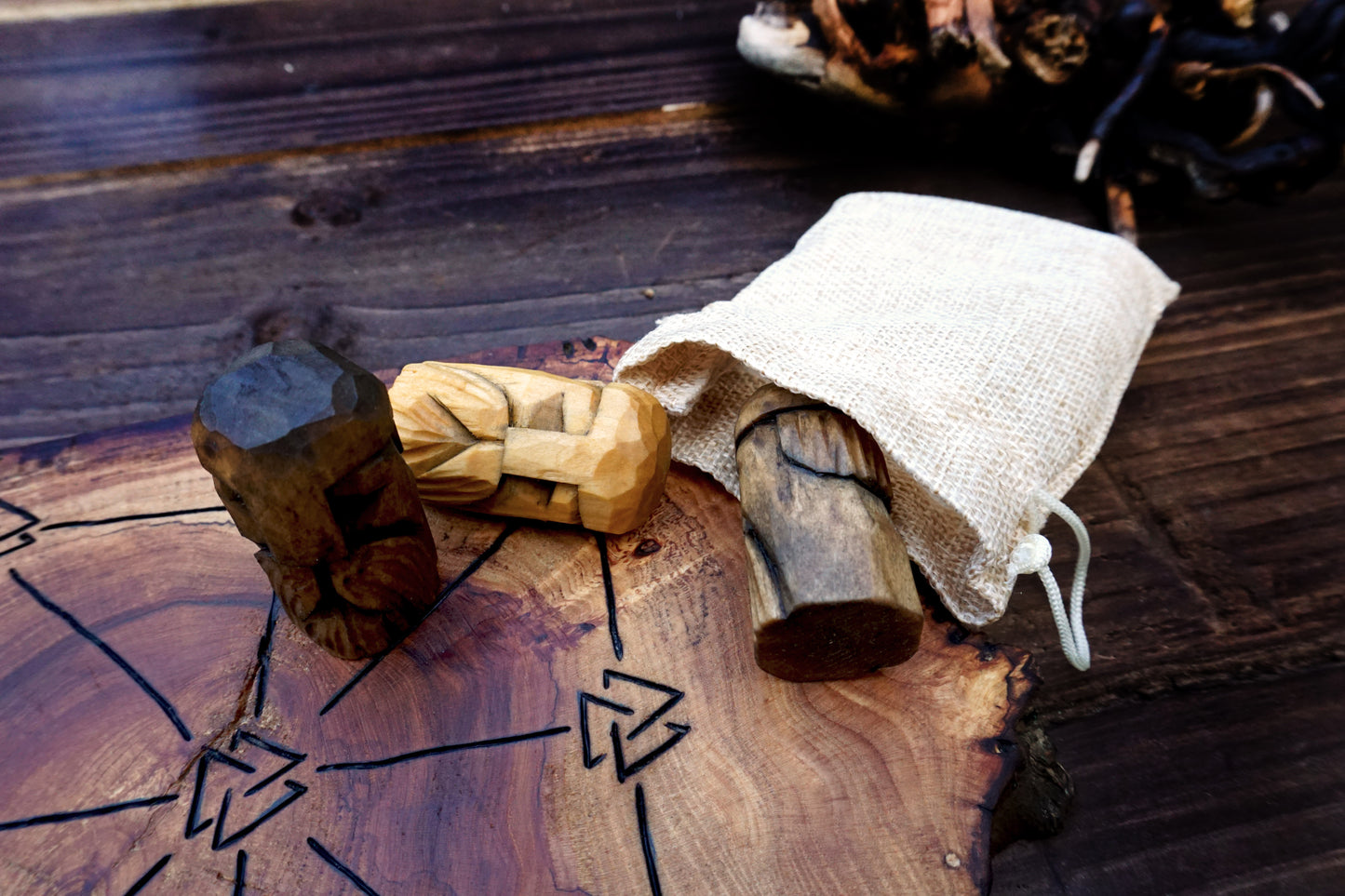 Three Men’s Morris – Handmade Wooden Board Game - Odin's Version