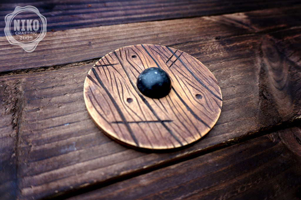 Wooden Fridge Magnet - Viking Round Shield: Hand-Carved,Personalised and Unique (a)