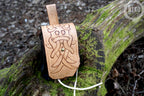 Handmade leather Viking Belt Pouch with "Aarhus Stone" Embossing - Medieval Hip-bag
