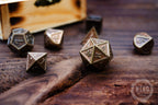 Metal Dice in Wooden Box - Pyrography: Viking Knot - Hand-made, Personalized Dungeons and dragons Gift