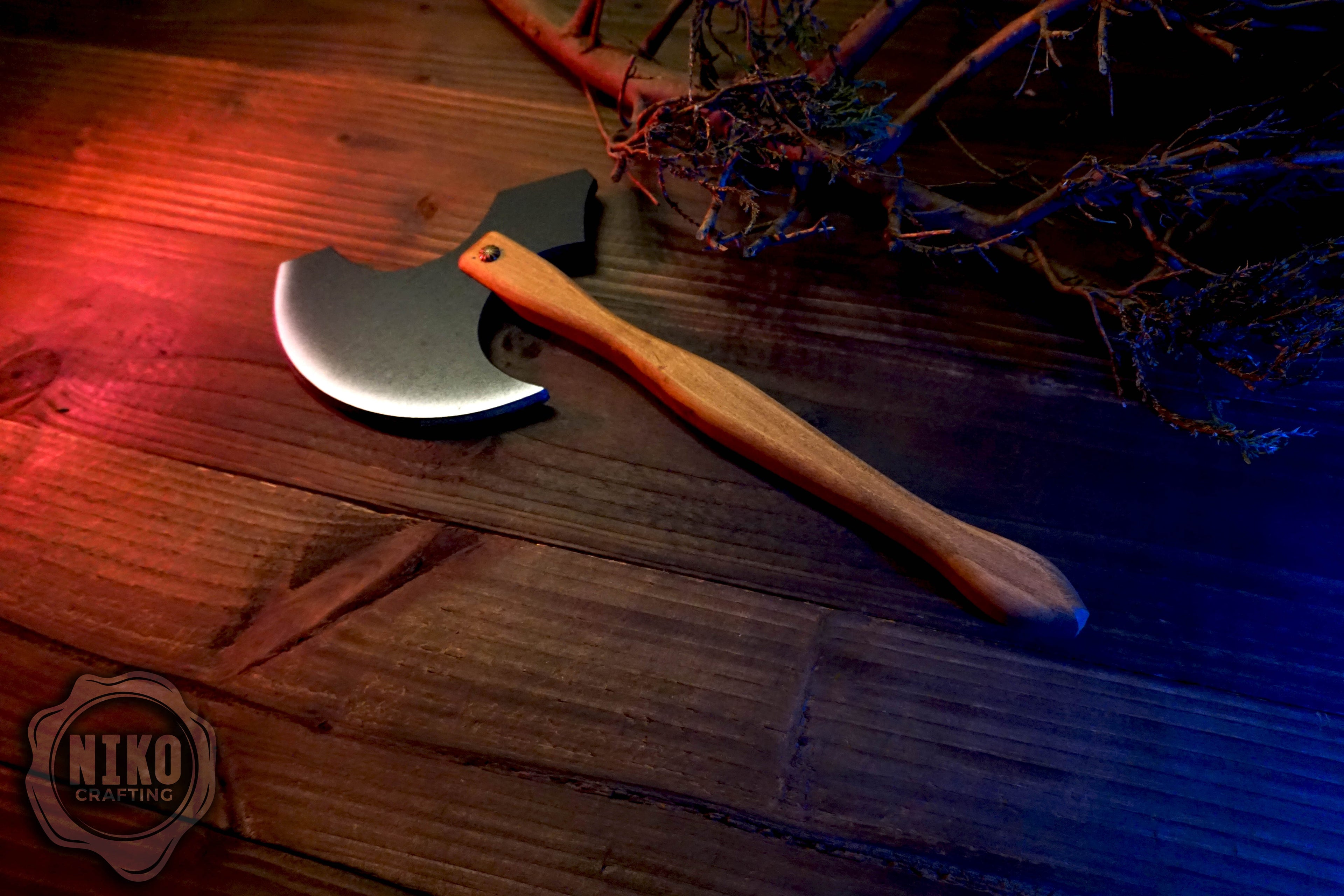 Wooden Medieval Toy Axe – Handmade Personalised, Unique Gift - A