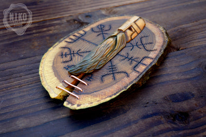 Hand Carved Viking Wall Art – Lime Wood, Laburnum. Vegvisir - Viking Norse, icelandic Decor