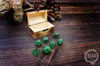DnD Dice in Wooden Box - Pyrography: Mushroom 2 - Hand-made, Personalized Dungeons and dragons Gift