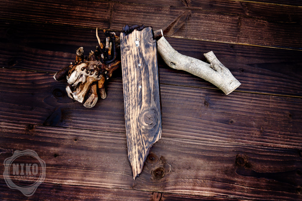 Hand-Carved Santa Claus Wall Art- Rustic Christmas Decoration. Personalised gift - A