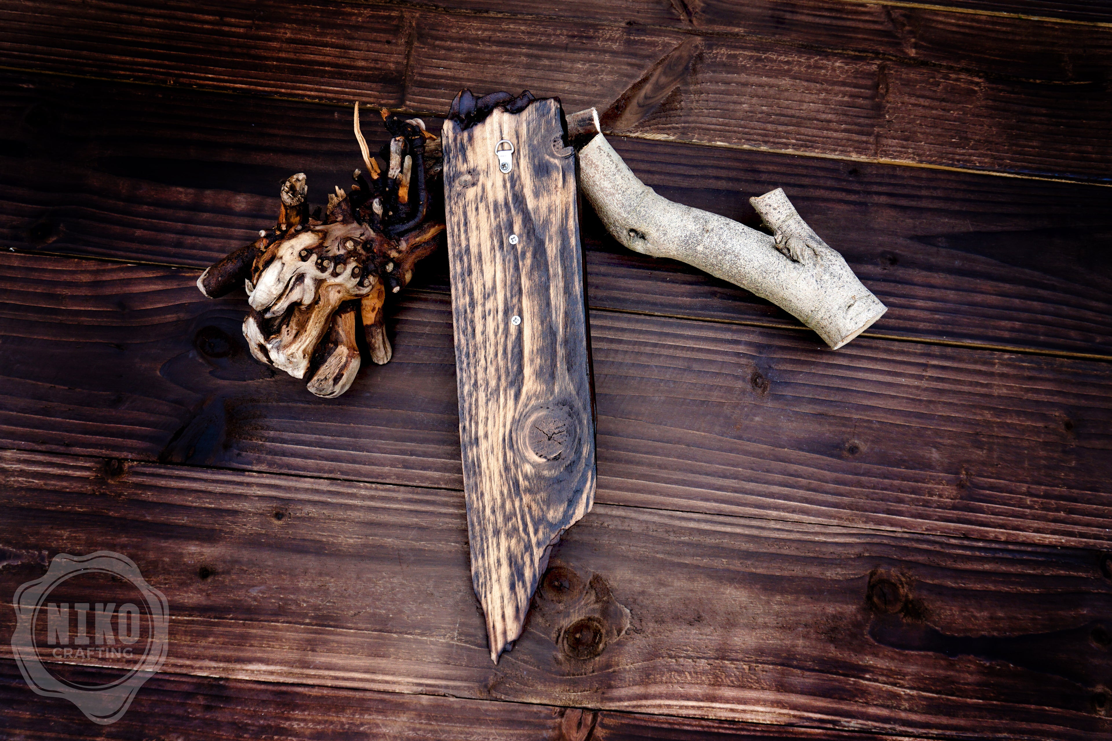 Hand-Carved Santa Claus Wall Art- Rustic Christmas Decoration. Personalised gift - A