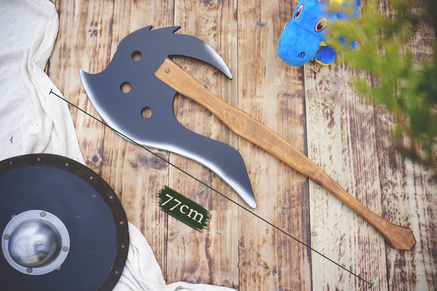 Wooden Large Fantasy Toy Axe - Personalised, Unique Gift.