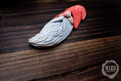 Hand-Carved Wooden Gnome Fridge Magnet – Personalized Rustic Home Décor - Basswood Dwarf figurine