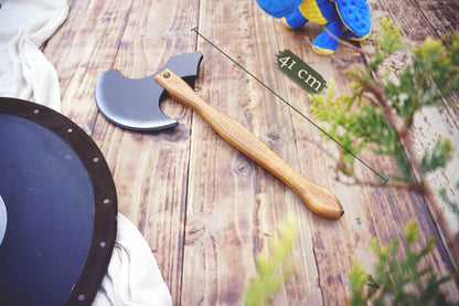 Wooden Medieval Toy Axe – Handmade Personalised, Unique Gift - A
