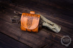 Handmade Viking Leather Pouch: Veles Embossing - Medieval, Pagan Hip-bag