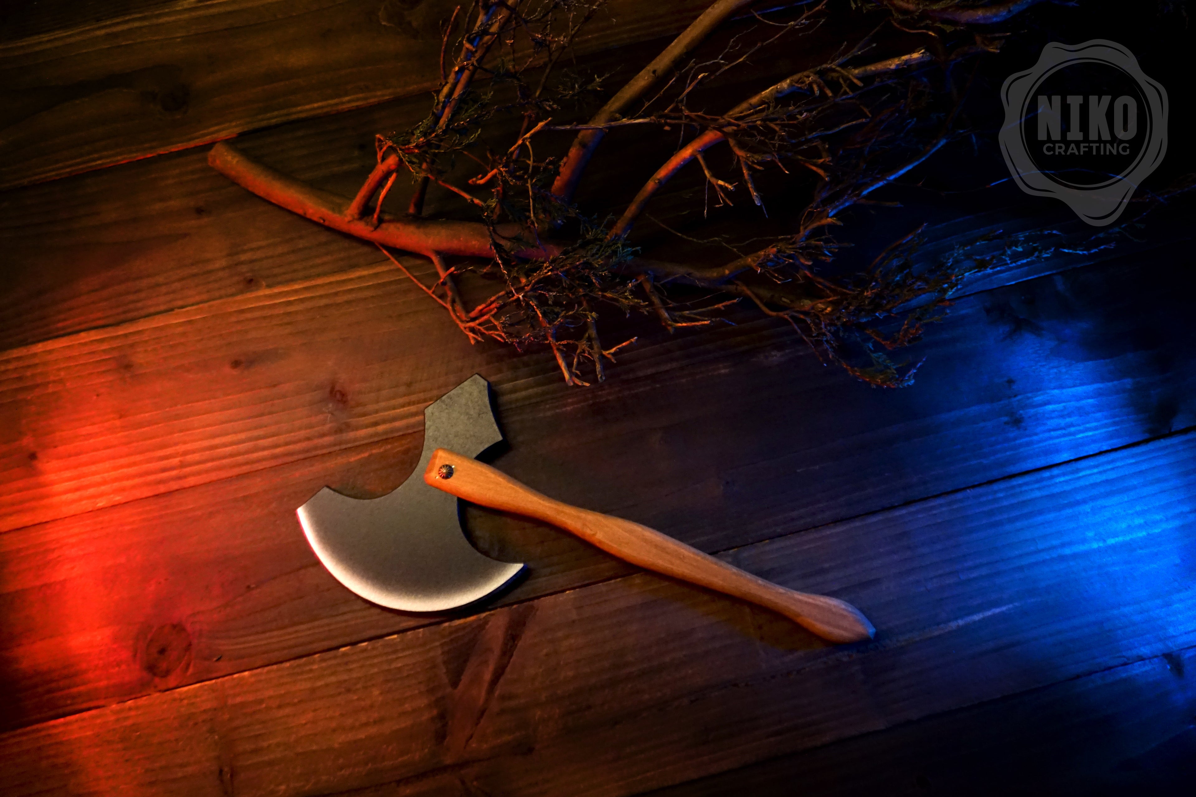 Wooden Medieval Toy Axe – Handmade Personalised, Unique Gift - A