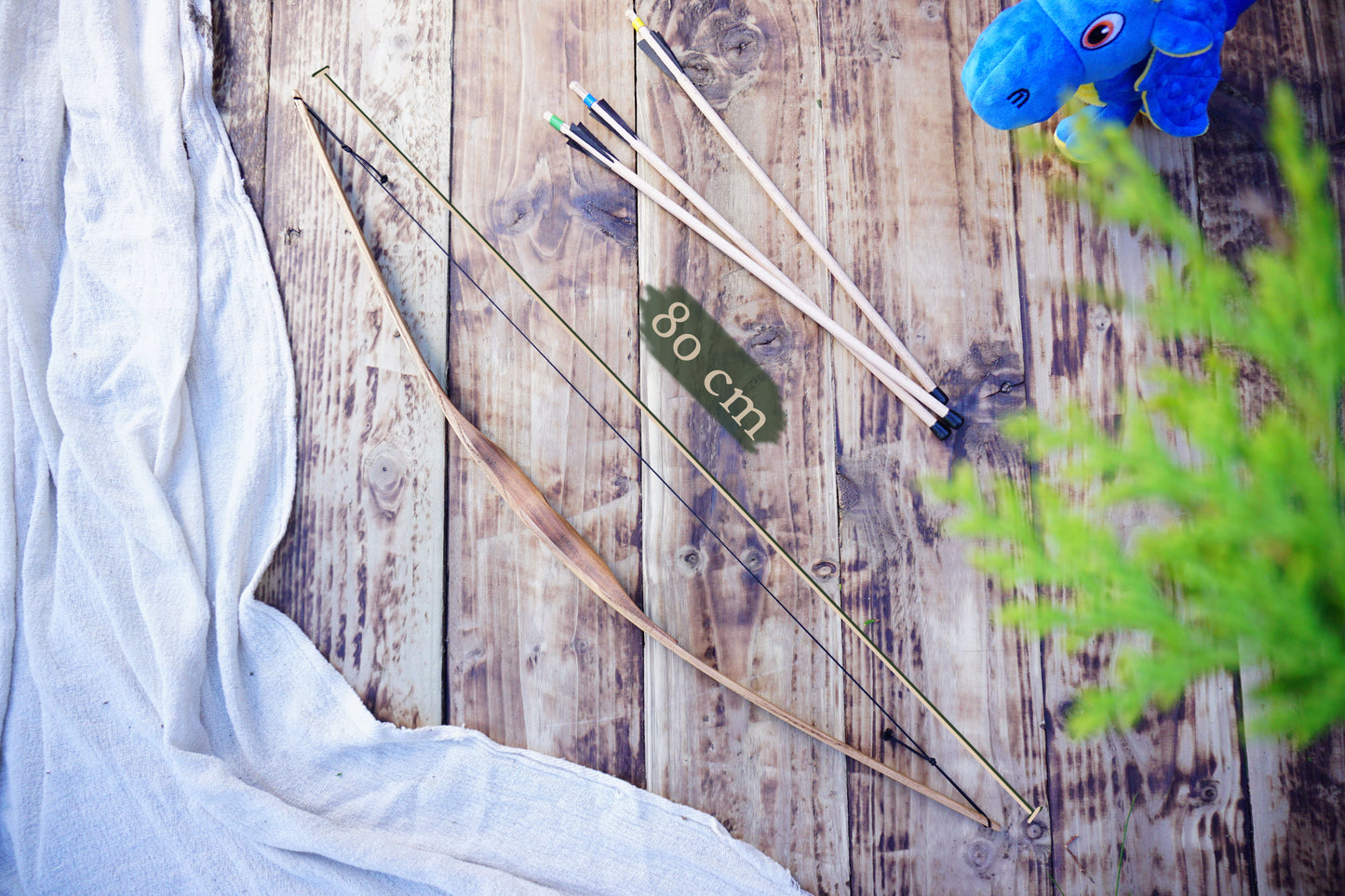 Personalized Small Wooden Bow and Arrows: Handcrafted Medieval Style Outdor Play, Costume