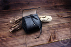 Handmade Leather Belt Pouch: Goth - Personalized Full Grain Leather. Gothic Hip-Bag