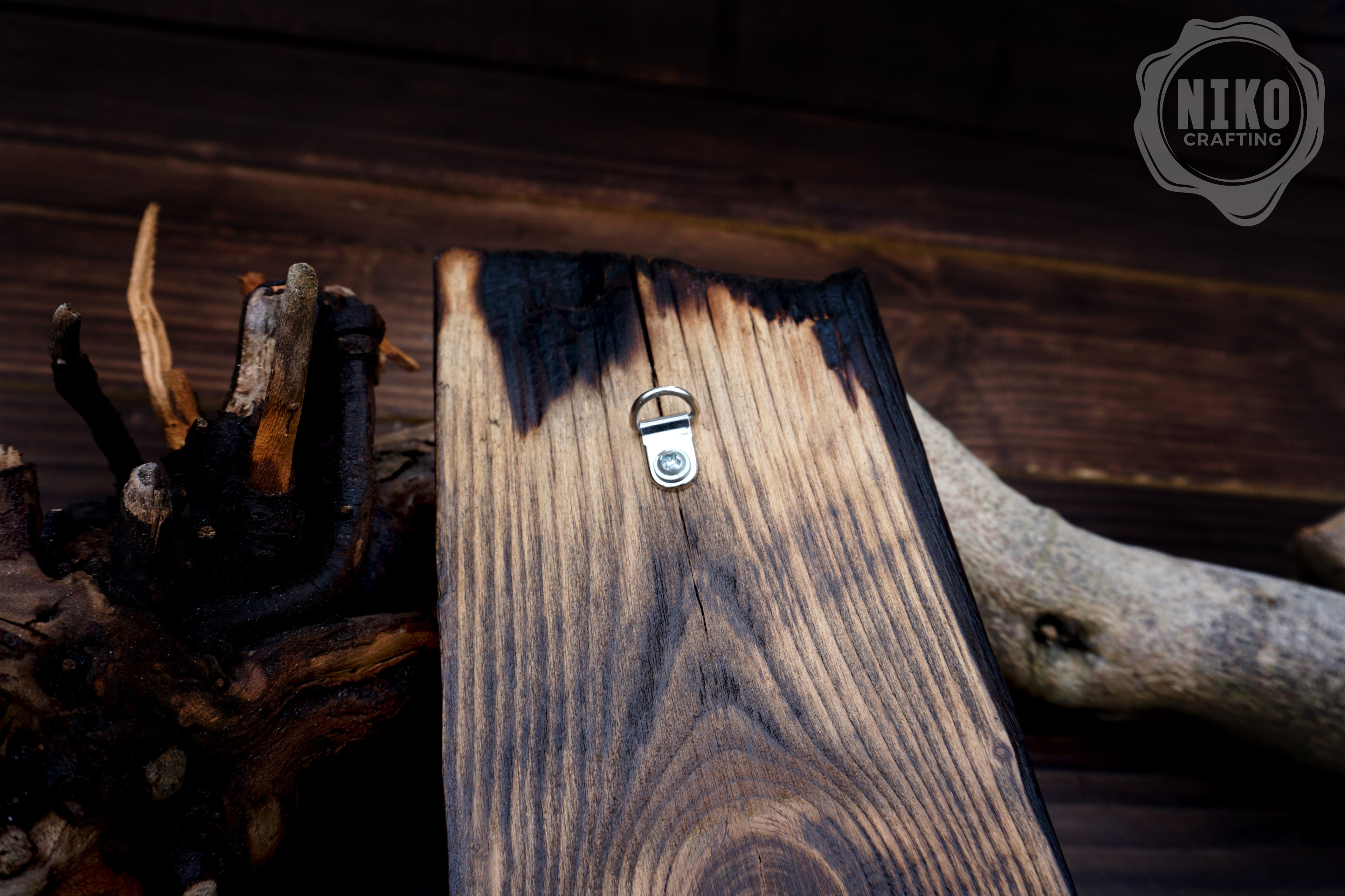 Hand-Carved Santa Claus Wall Art- Rustic Christmas Decoration. Personalised gift - C