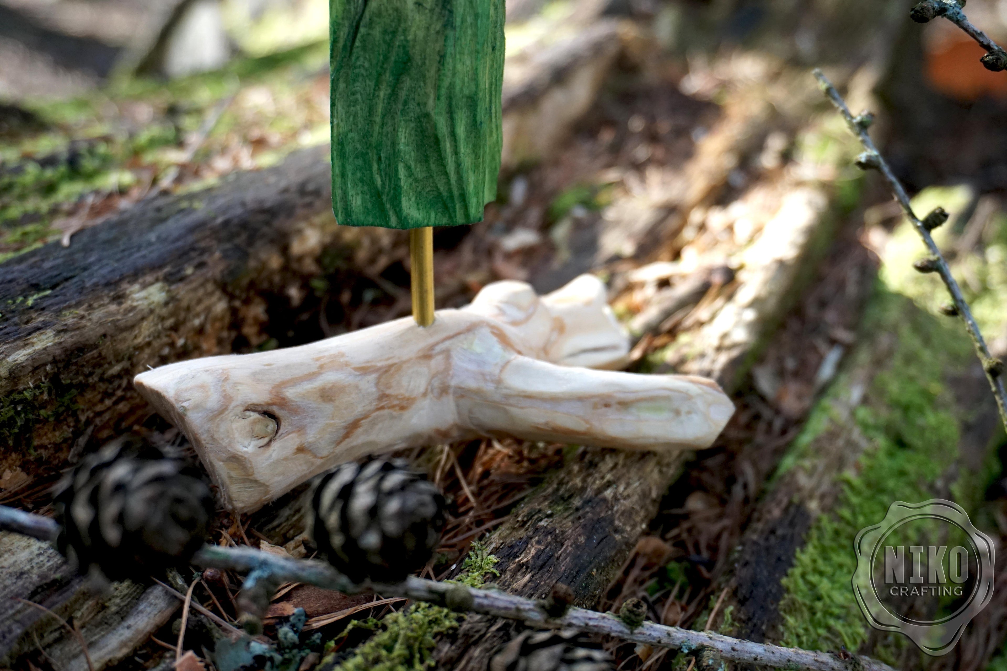 Hand Carved Wood Spirit - Whittled Standing Figurine. Personalised Green Man.