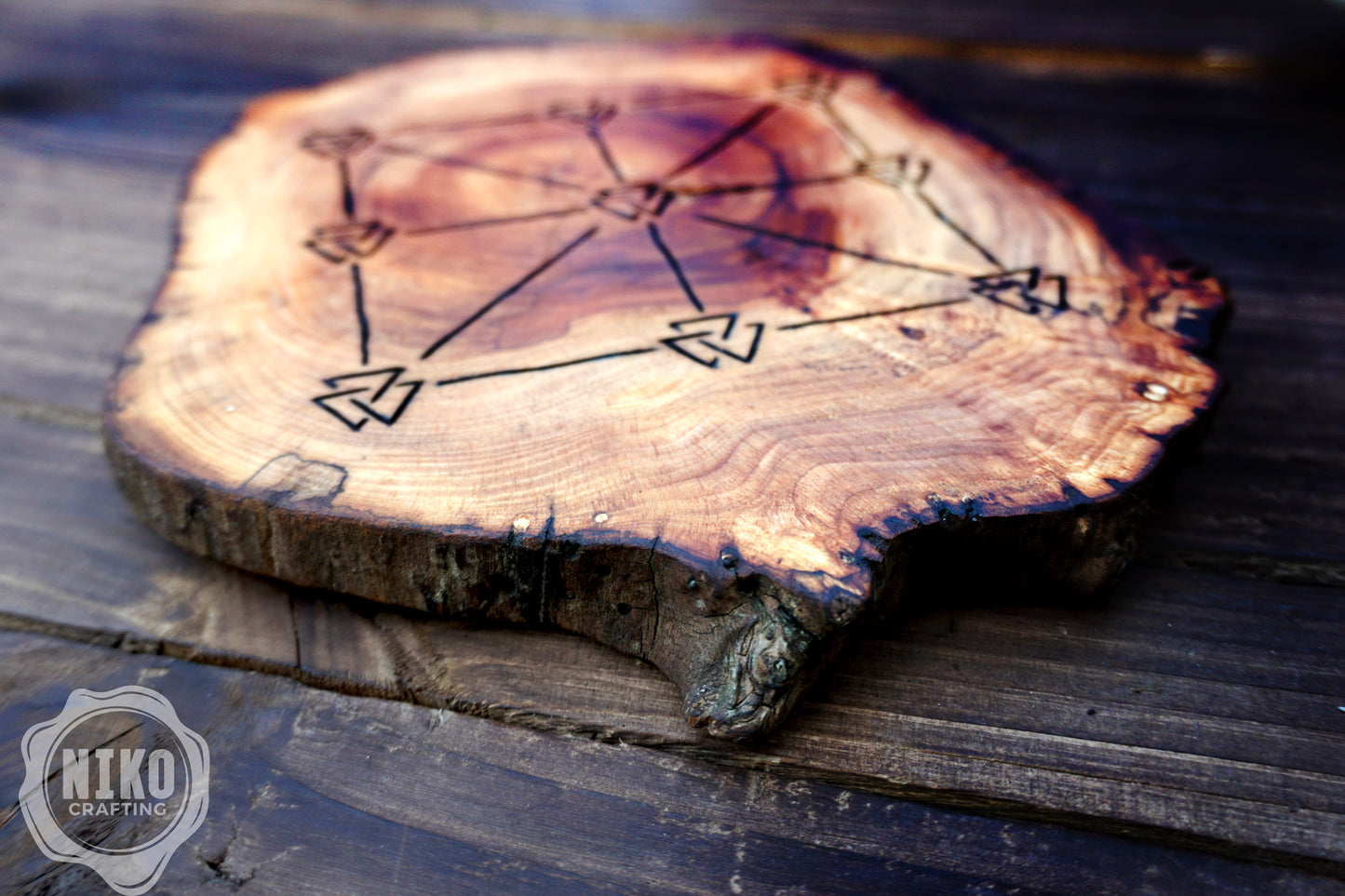 Three Men’s Morris – Handmade Wooden Board Game - Odin's Version