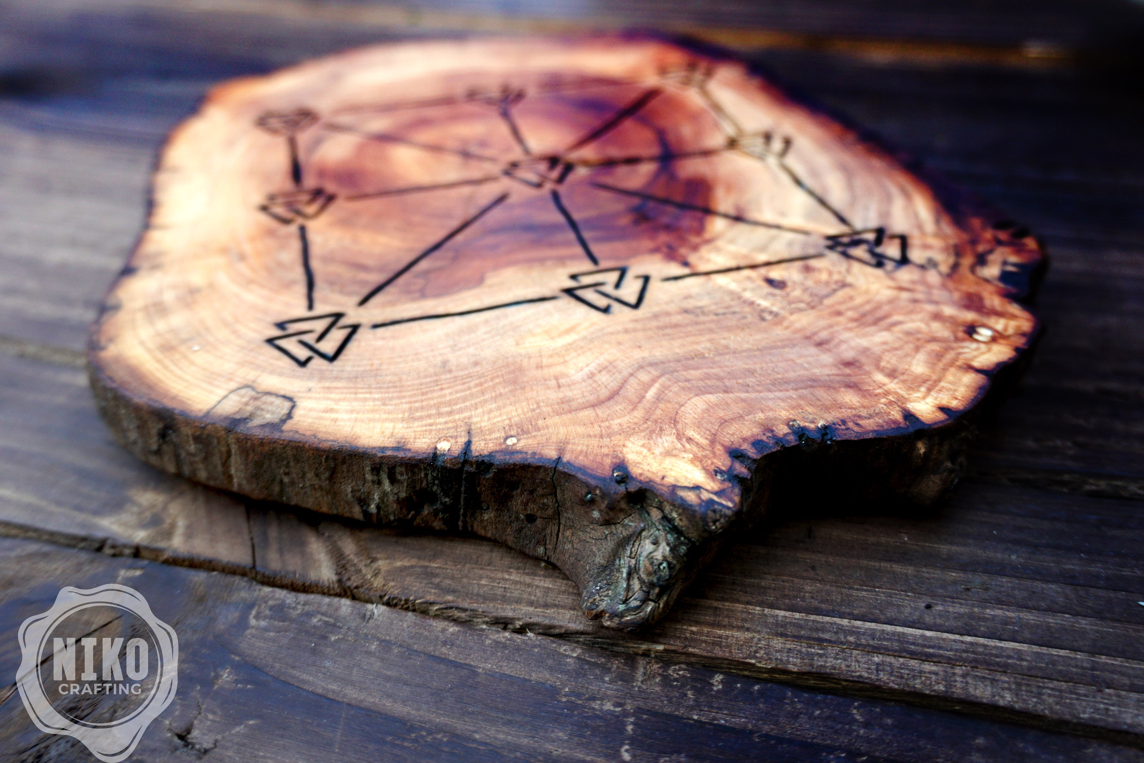 Three Men’s Morris – Handmade Wooden Board Game - Odin's Version