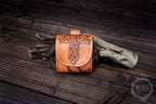 Handmade Viking Leather Pouch: Veles Embossing - Medieval, Pagan Hip-bag
