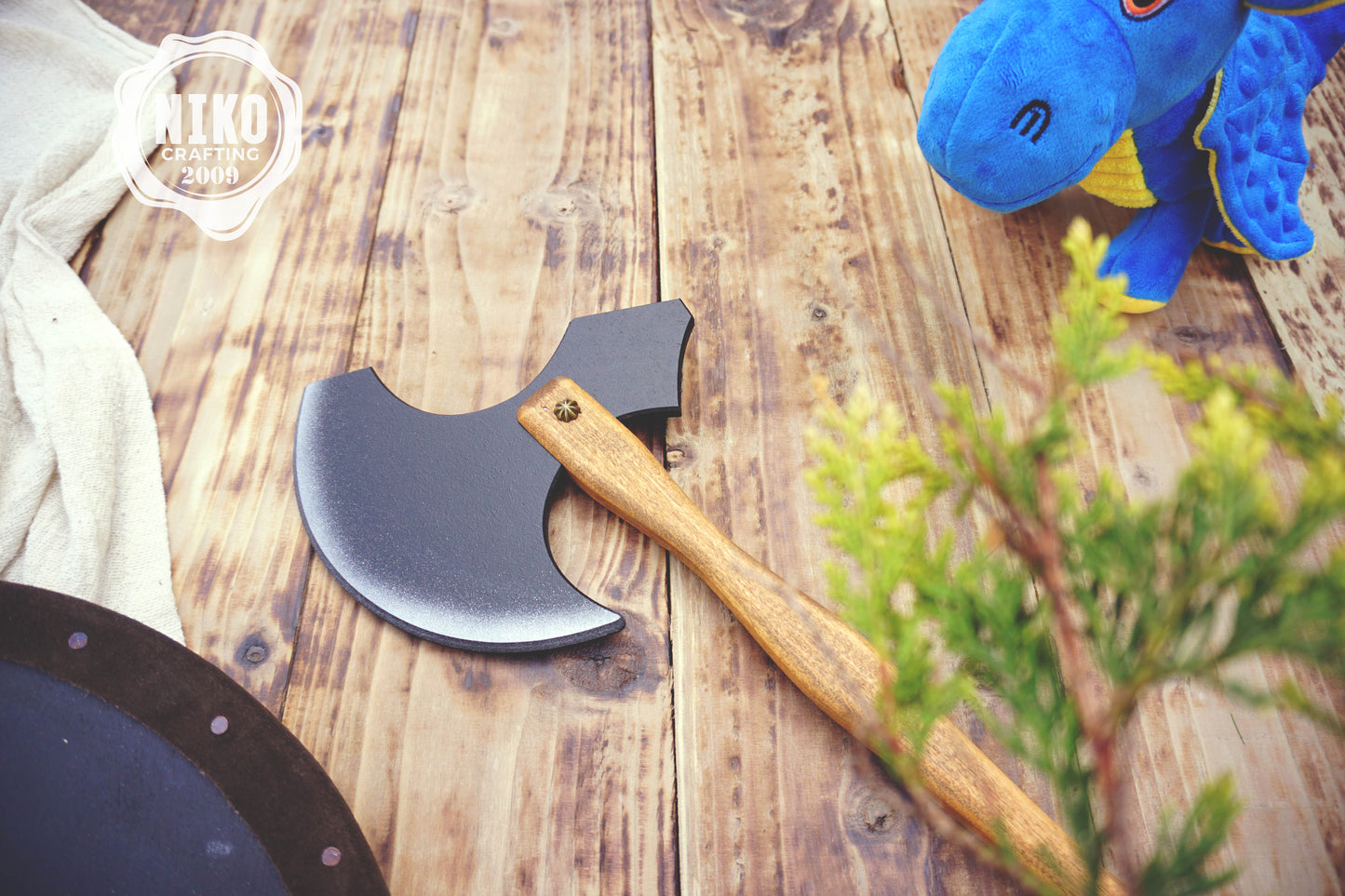 Wooden Medieval Toy Axe – Handmade Personalised, Unique Gift - A