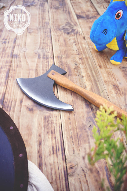 Wooden Medieval Toy Axe – Handmade Personalised, Unique Gift - B