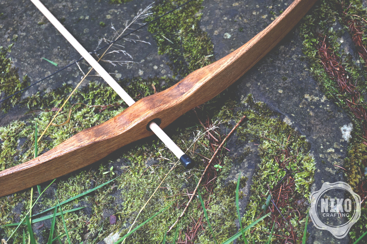 Handmade Wooden Large Bow with Arrows: Medieval Outdor Play - Personalized Gift