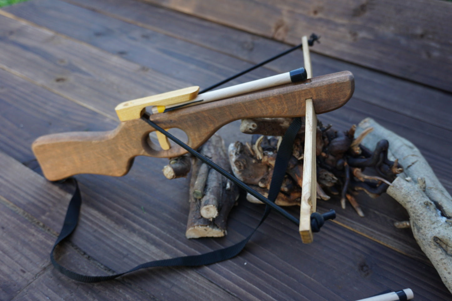 Small Wooden Crossbow and 3 Arrows: Handmade, Personalised Gift
