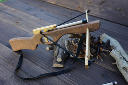 Small Wooden Crossbow and 3 Arrows: Handmade, Personalised Gift