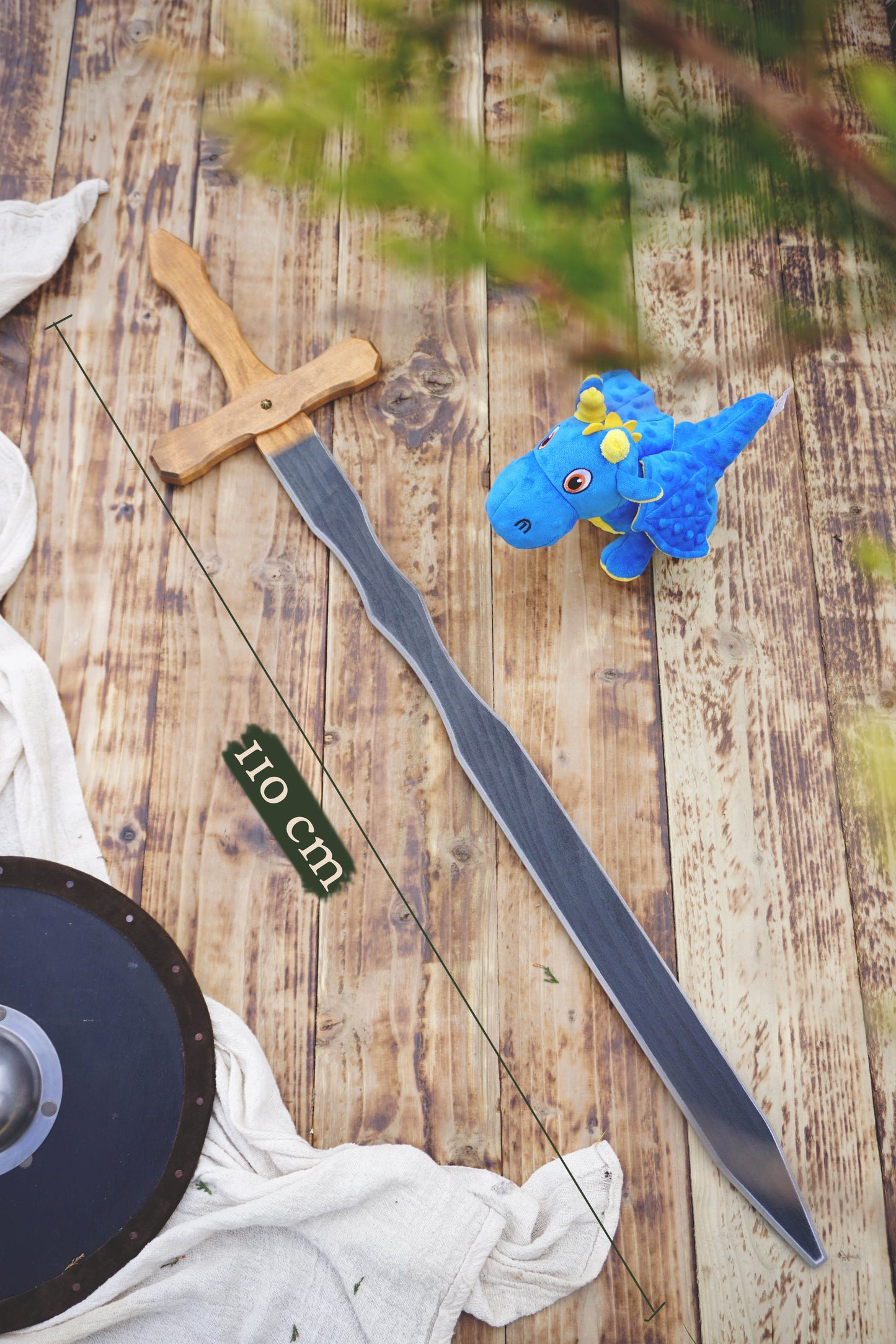 Large Wooden Two-Handed Toy Sword – Handmade Personalised Gift