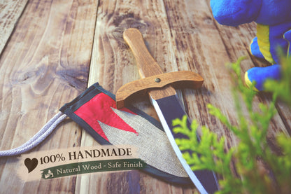 Small Wooden Sword with Scabbard. Handmade, Personalised Toy - Viking, Medieval, Fantasy Dagger.