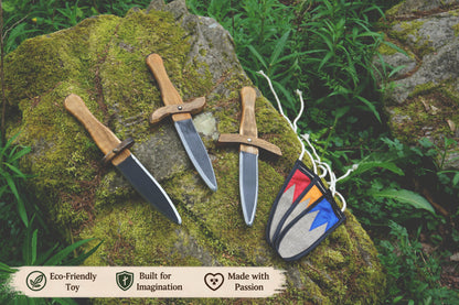 Small Wooden Sword with Scabbard. Handmade, Personalised Toy - Viking, Medieval, Fantasy Dagger.