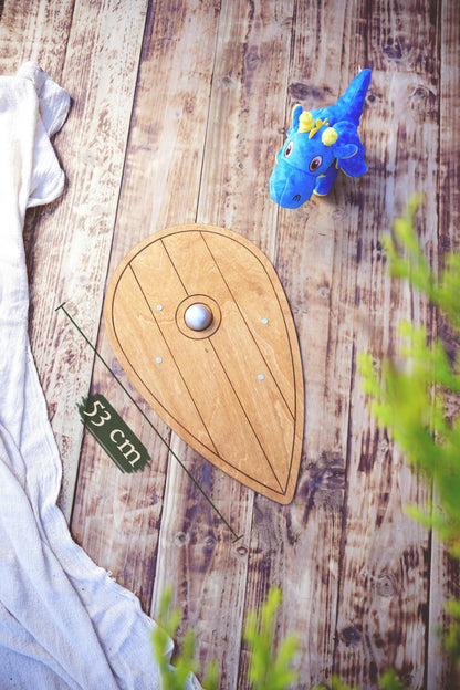 Wooden Viking Axe and Almond Shield - Gotland - Handmade Personalised Toy