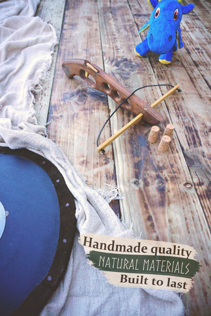 Wooden Cork-Crossbow and 3 corck: Handmade, Personalised Gift toy