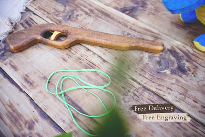 Wooden Rubberband Gun - Handmade, Personalised Toy
