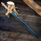 Wooden Two-Handed Toy Sword – Handmade Personalised Gift
