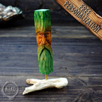 Hand Carved Wood Spirit - Whittled Standing Figurine. Personalised Green Man.