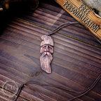 Hand-Carved Pendant - Norse Jewellery. Wooden Necklace on Leather Cord - Personalized whittling gift.