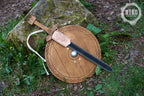 Wooden Toy Viking Sword and Round Shield Set: Handmade Personalised Gift - A