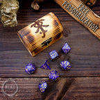 DnD Dice in Wooden Box - Pyrography: JRRT Bindrune - Hand-made, Personalized Dungeons and dragons Gift