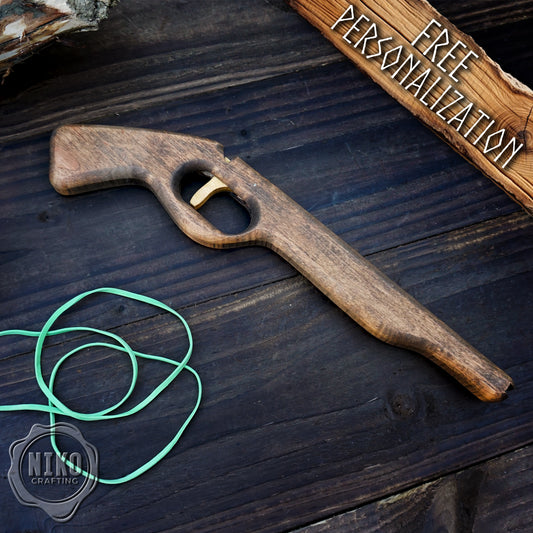 Wooden Rubberband Gun - Handmade, Personalised Toy
