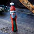 Hand-Carved Santa Claus Figure - Rustic Christmas Ornament. Personalised Figurine Mad of Alder Wood
